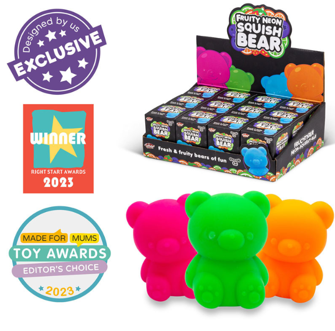 Scrunchems Fruity Neon Squish Bears - Squishy Bjönar